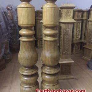 Trụ gỗ cầu thang lan can đẹp