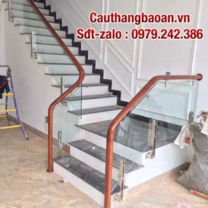 Cầu thang gỗ kính tại Hà Nội, Báo giá lan can cầu thang gỗ kính