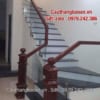 Cầu thang kính gỗ đẹp Hà Nội, Lan can kính cường lực hiện đại