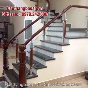 Cầu thang kính, Cầu thang kính gỗ, Cầu thang kính đẹp, Cầu thang lan can kính hiện đại