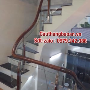 Cầu thang kính gỗ, Lan can kính gỗ đẹp