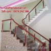 Báo giá cầu thang kính gỗ đẹp tại Hà Nội, Cầu thang kính đẹp tay vịn gỗ