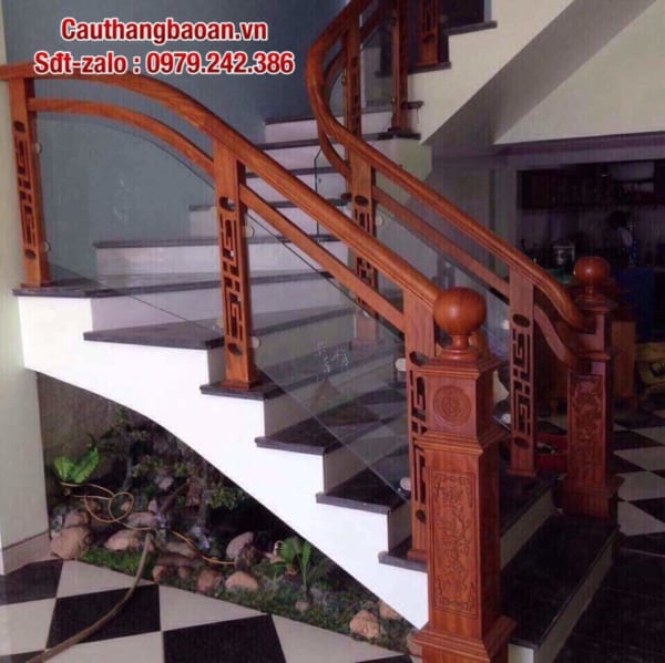 Cầu thang gỗ kính tại Hà Nội, Báo giá cầu thang gỗ kính đẹp