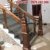 Cầu thang gỗ kính đẹp tại Hà Nội