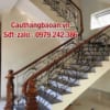 Cầu thang lan can sắt tay vịn gỗ, Cầu thang sắt nghệ thuật đẹp