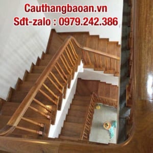 Mẫu cầu thang gỗ đẹp, Cầu thang lan can gỗ