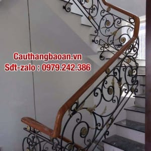 Cầu thang gỗ sắt đẹp, Cầu thang sắt lan can sắt nghệ thuật
