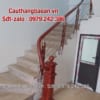 Các mẫu cầu thang inox, Cầu thang inox tay vịn gỗ