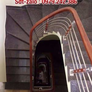 Mẫu cầu thang inox gỗ đẹp