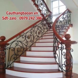 Cầu thang sắt gỗ nghệ thuật tại Hà Nội