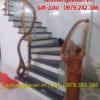 Tổng hợp các mẫu cầu thang lan can kính cường lực tay vịn gỗ tại Bắc Ninh