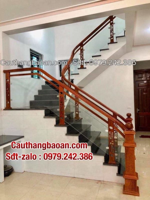 Các mẫu cầu thang kính cường lực tay vịn gỗ đẹp nhất, Các mẫu cầu thang kính chân cao, Cầu thang kính chân lửng, Cầu thang kính không trụ đẹp nhất