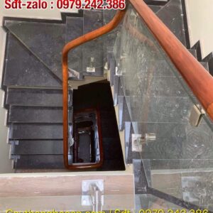 Cầu Thang Gỗ Kính Đẹp . Mẫu Lan Can Cầu Thang Kính Cường Lực Tại Hà Nội