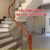 Cầu Thang Kính Đẹp Tay Vịn Gỗ . Lan Can Cầu Thang Kính Cường Lực