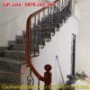 Cầu Thang Sắt Nghệ Thuật Tại Hà Nội . Mẫu Cầu Thang Sắt Tay Vịn Gỗ Đẹp