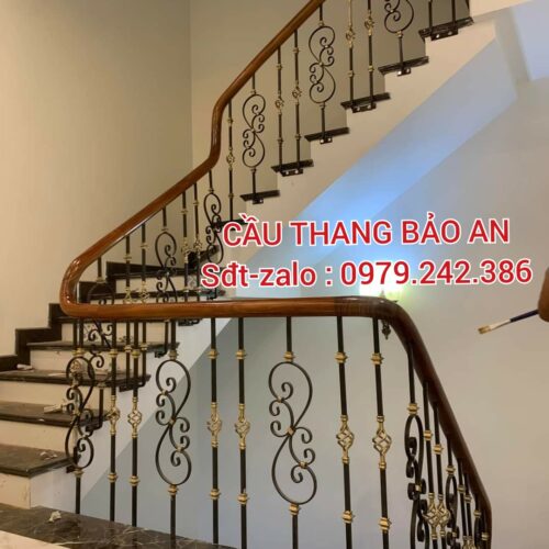 CẦU THANG LAN CAN SẮT NGHỆ THUẬT . CẦU THANG SẮT ĐẸP TẠI HÀ NỘI