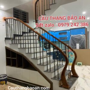 CẦU THANG LAN CAN SẮT NGHỆ THUẬT. CẦU THANG SẮT GỖ ĐẸP TẠI HÀ NỘI