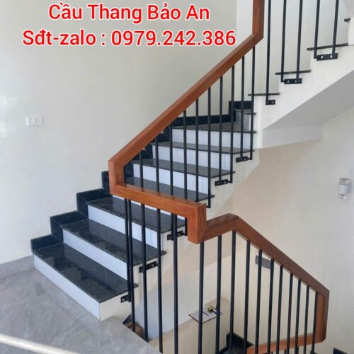 CẦU THANG LAN CAN SẮT ĐẸP. MẪU CẦU THANG SẮT TAY GỖ